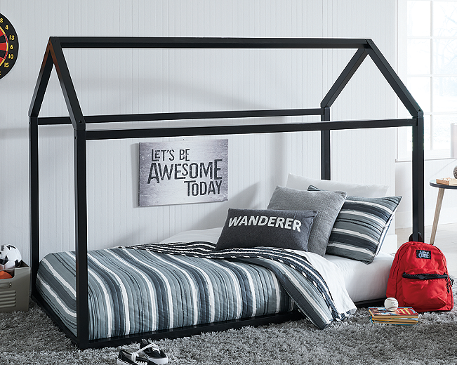 Flannibrook House Bed Frame (Youth) - Black (B082-SI)