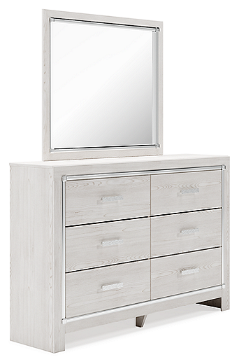 Black and white store dresser with mirror