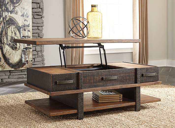 Stanah Coffee Table with Lift Top - Two-tone (T892-9-SI 